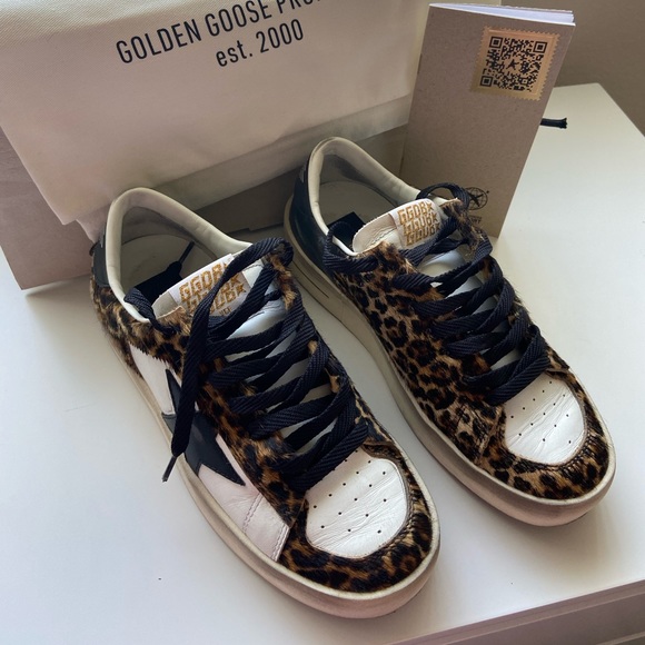 Golden Goose Shoes - Golden goose Stardan haircalf leopard print sneakers, size 36
